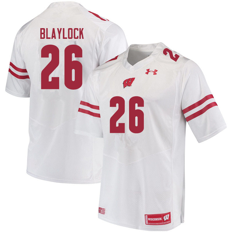 Wisconsin Badgers Men's #26 Travian Blaylock NCAA Under Armour Authentic White College Stitched Football Jersey VG40W30AD